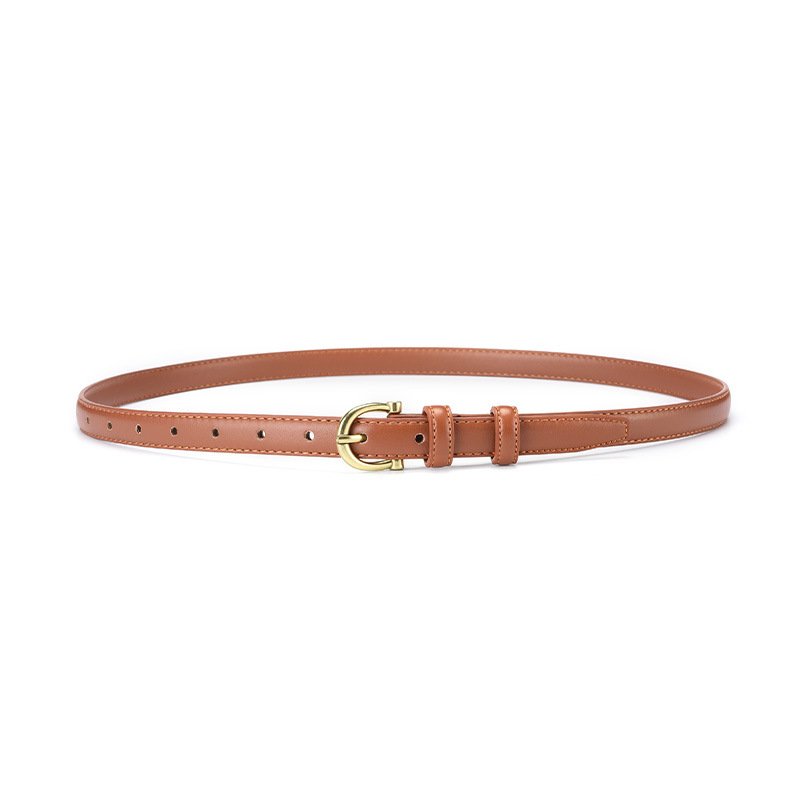 Pu Leather Gold Buckle Head Belt