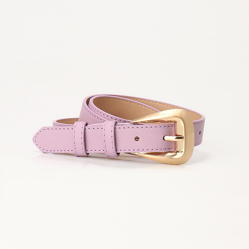 Cross Buckle Leather Belt