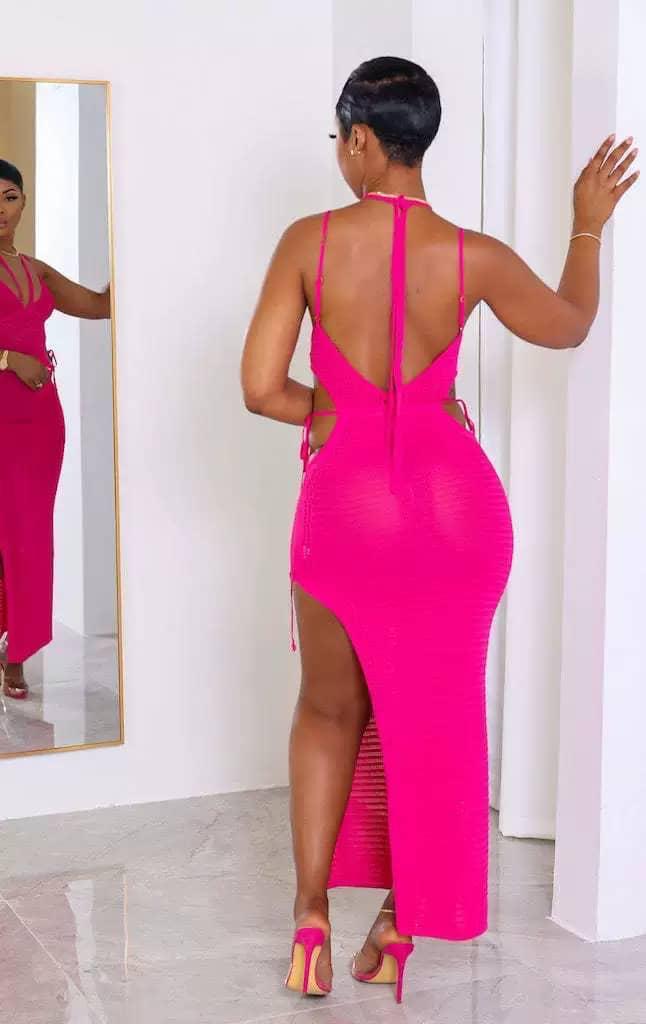 Karen Open Back Knitting Maxi Dress