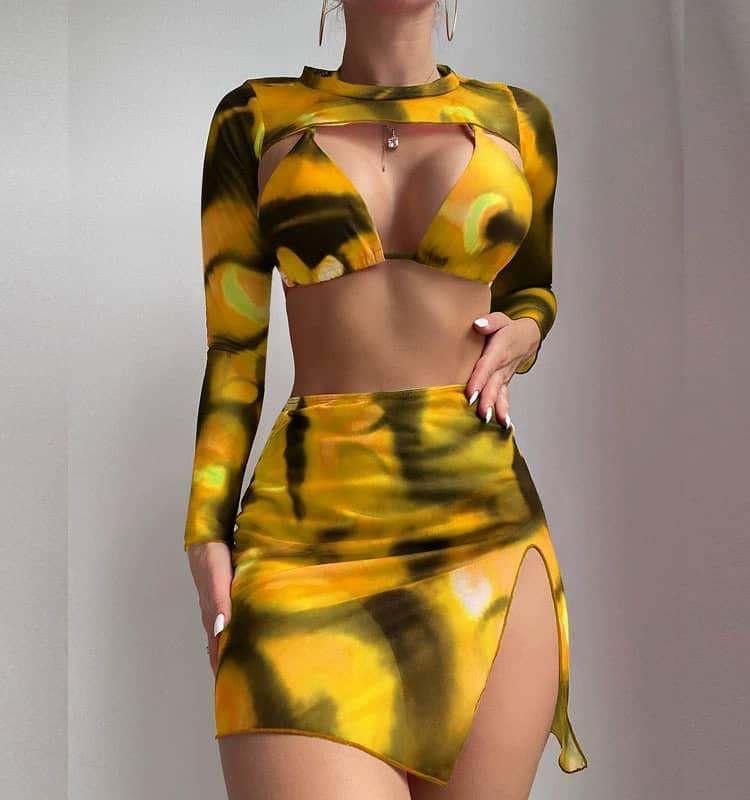 Victoria 3 Pieces Bikini Skirt Set