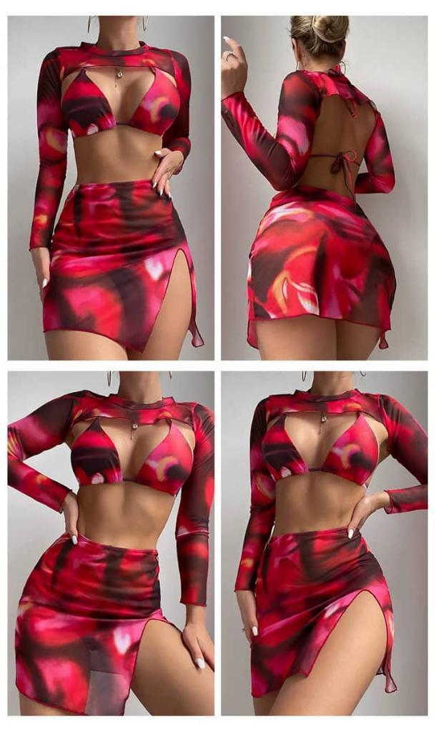 Victoria 3 Pieces Bikini Skirt Set