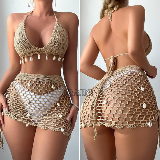 Tatiana Shell Crochet Short Skirt Set