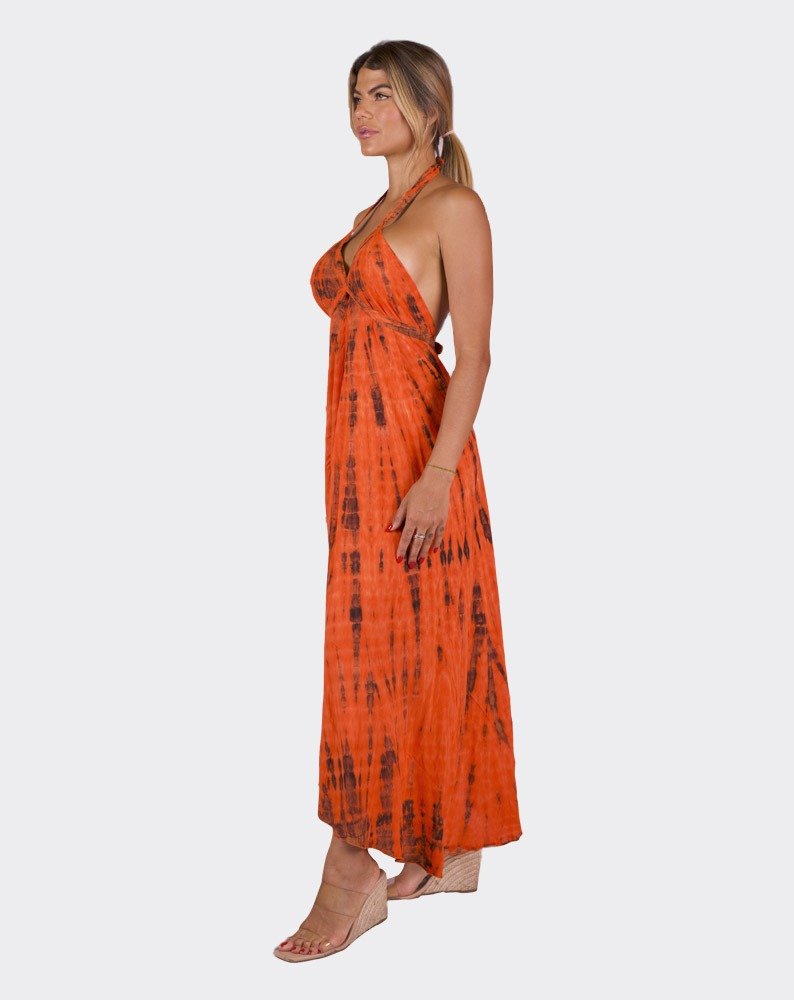 Orange Pyramid Boho Dress