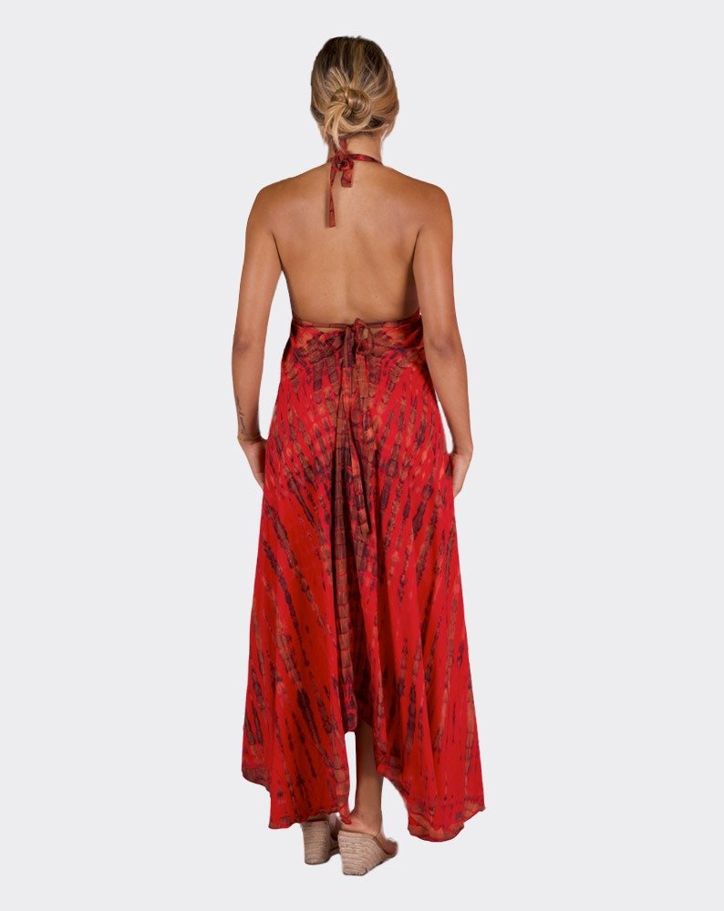 Red Pyramid Boho Dress