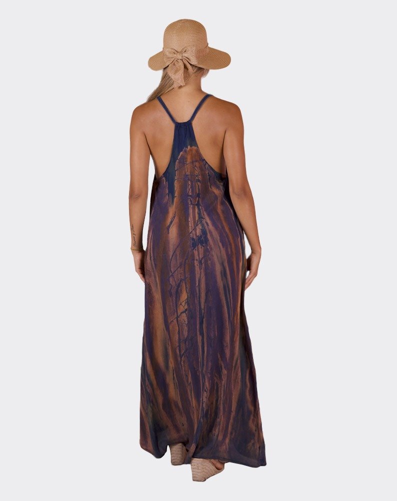 Violet & Brown Pyramid Boho Dress