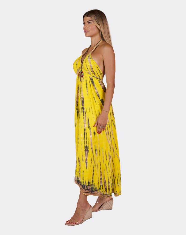 Yellow Pyramid Boho Dress