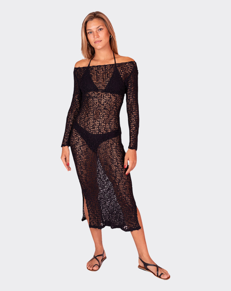 Black Sienna Slit Cover Up