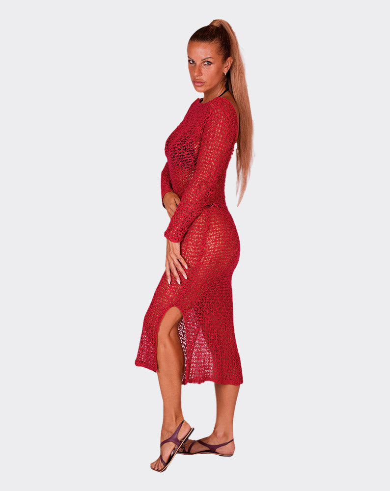 Red Sienna Slit Cover Up
