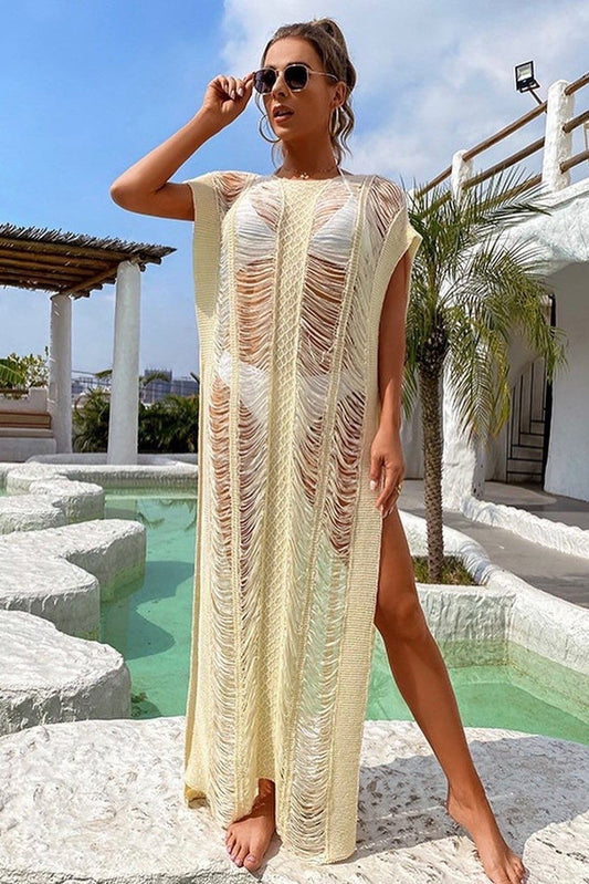 Open Stitch Split Tihugh Cover Up