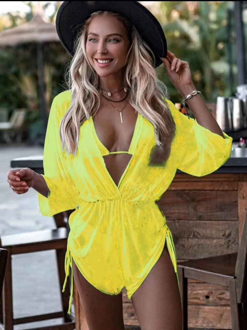 Katarina Mesh Romper Bikini Style - Solid Color