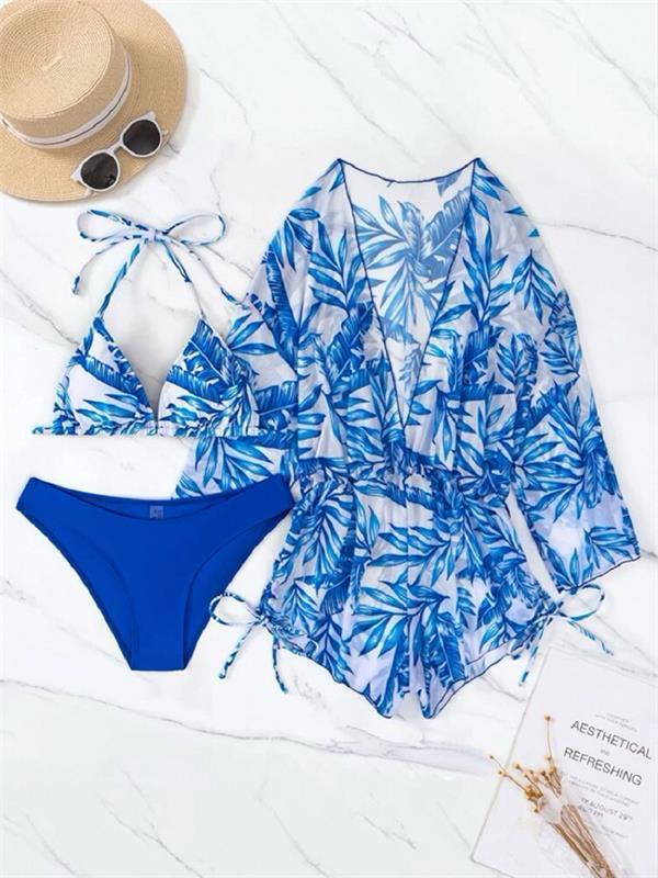 Katarina Mesh Romper Bikini Style - Print