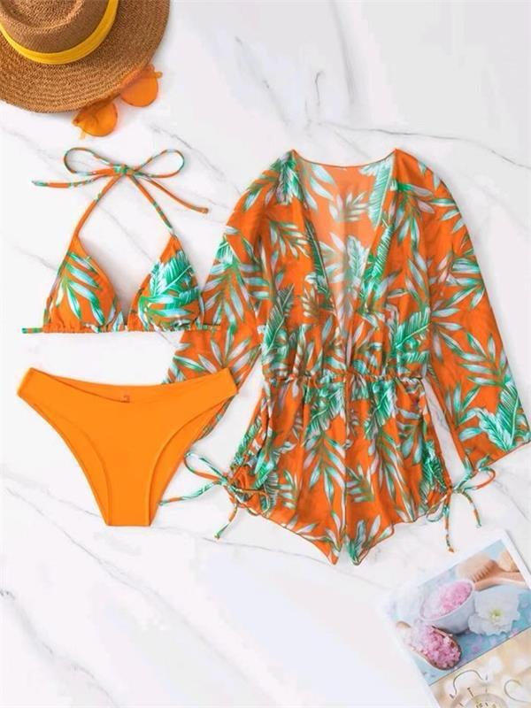 Katarina Mesh Romper Bikini Style - Print