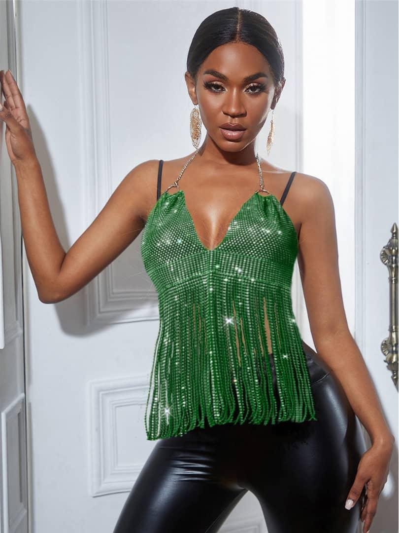 Shine with Kenia fringes Metallic Top