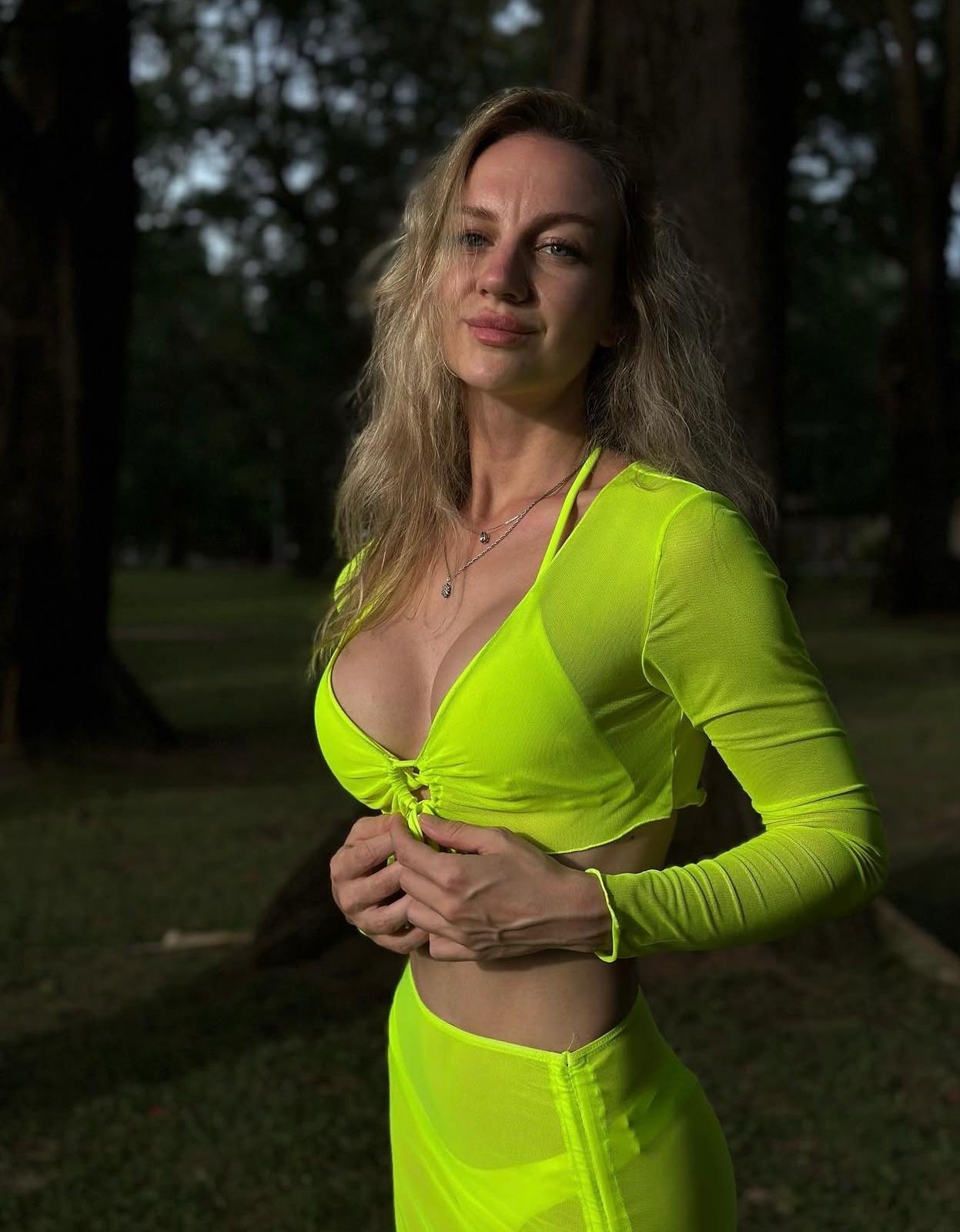 Naty Neon Mesh Skirt Short Set