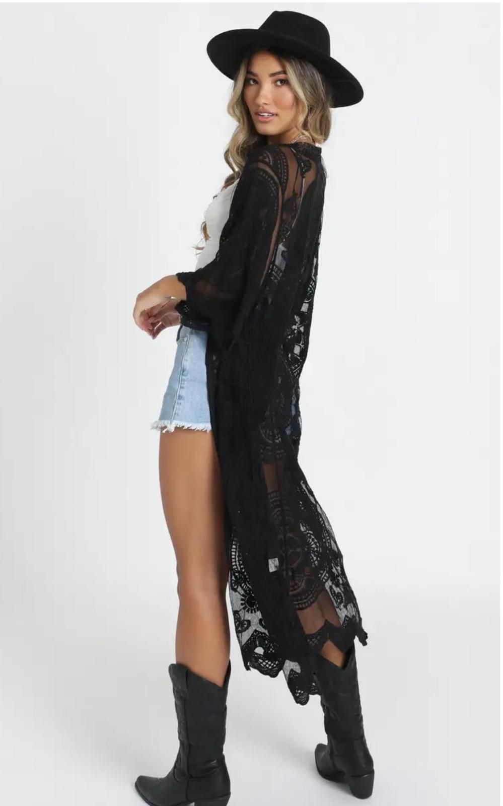 Leila Lace Long Kaftan