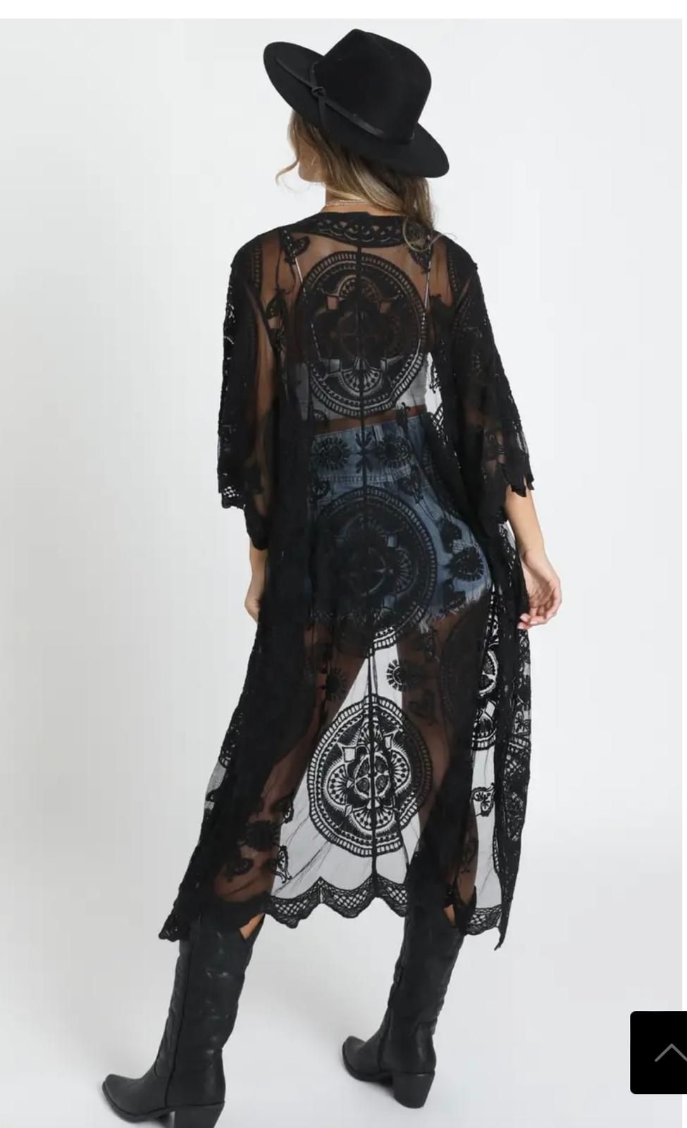 Leila Lace Long Kaftan