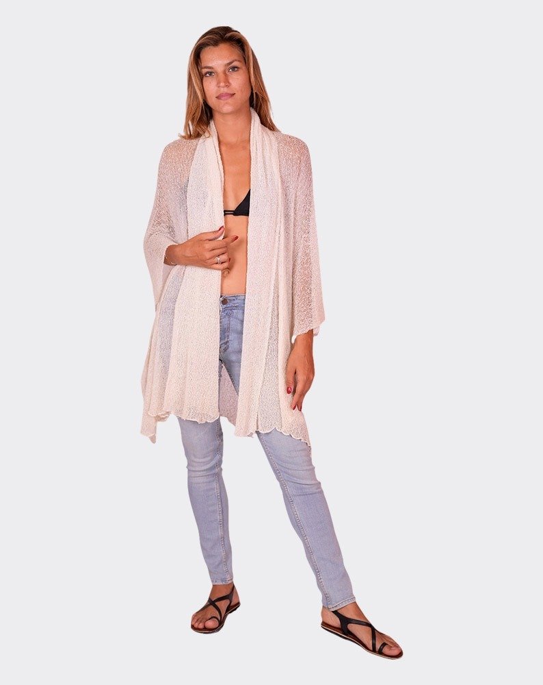 White Stella Knitting Cardigan