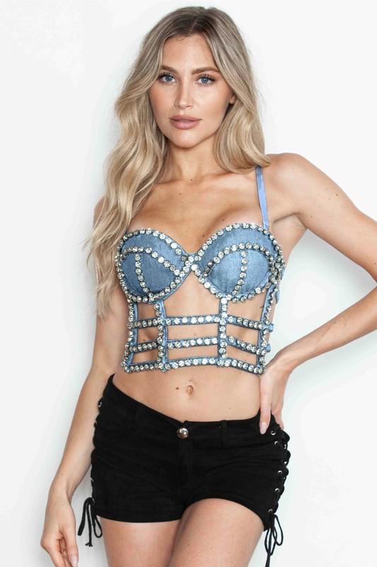 Perla Top With Pearls And Straps vest