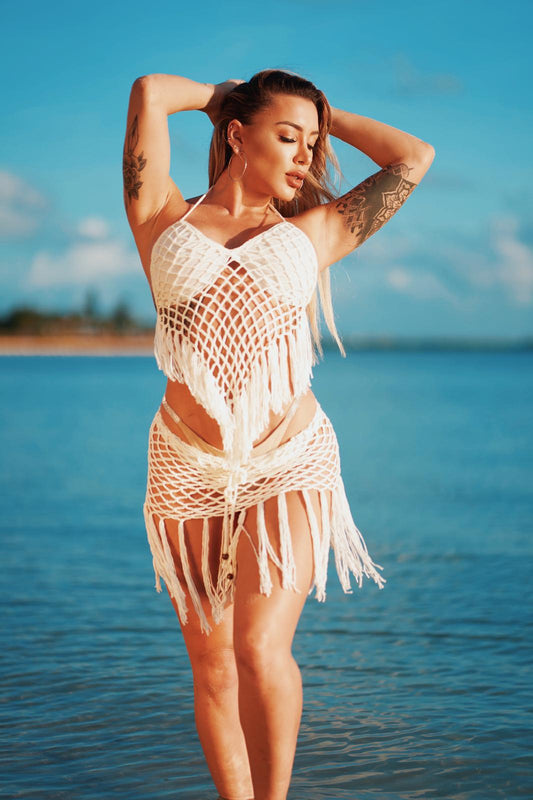 Mia Triangle Crochet Skirt Set