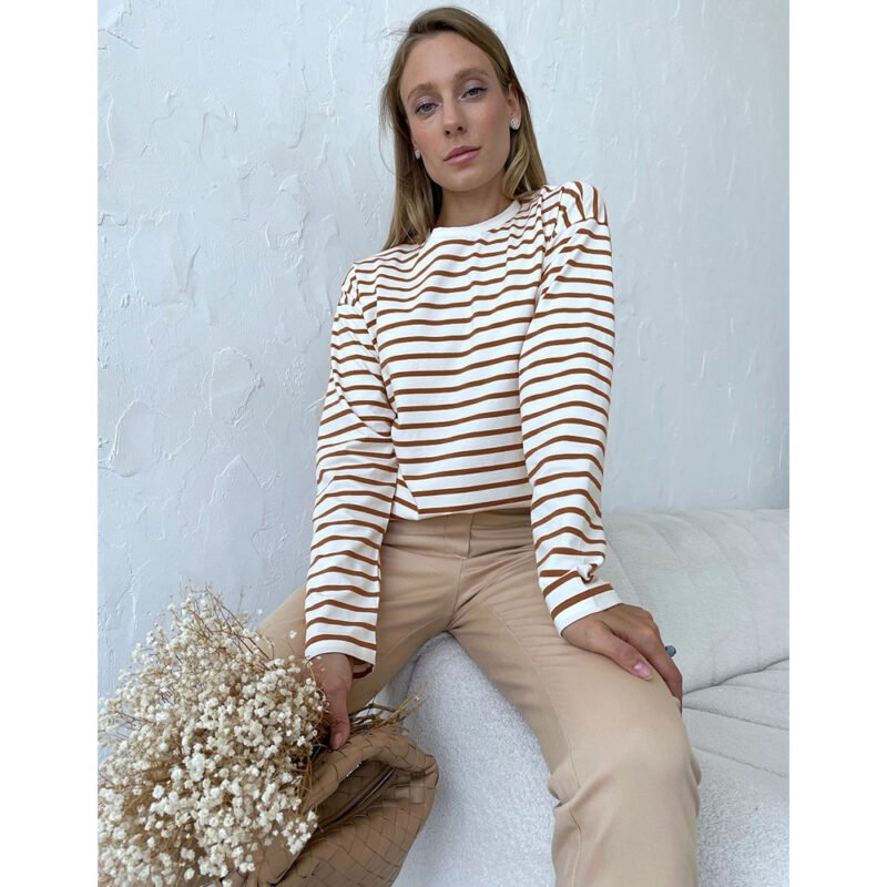 Striped Top With Round Neck - Image 6