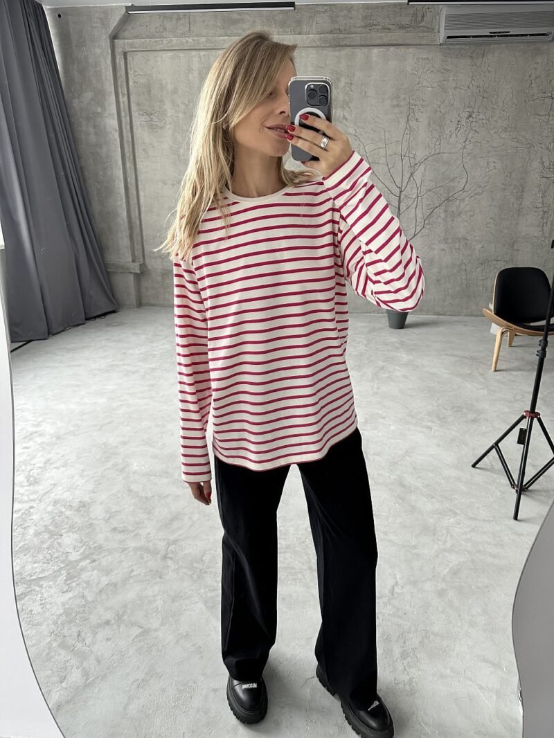 Striped Top With Round Neck - Image 12