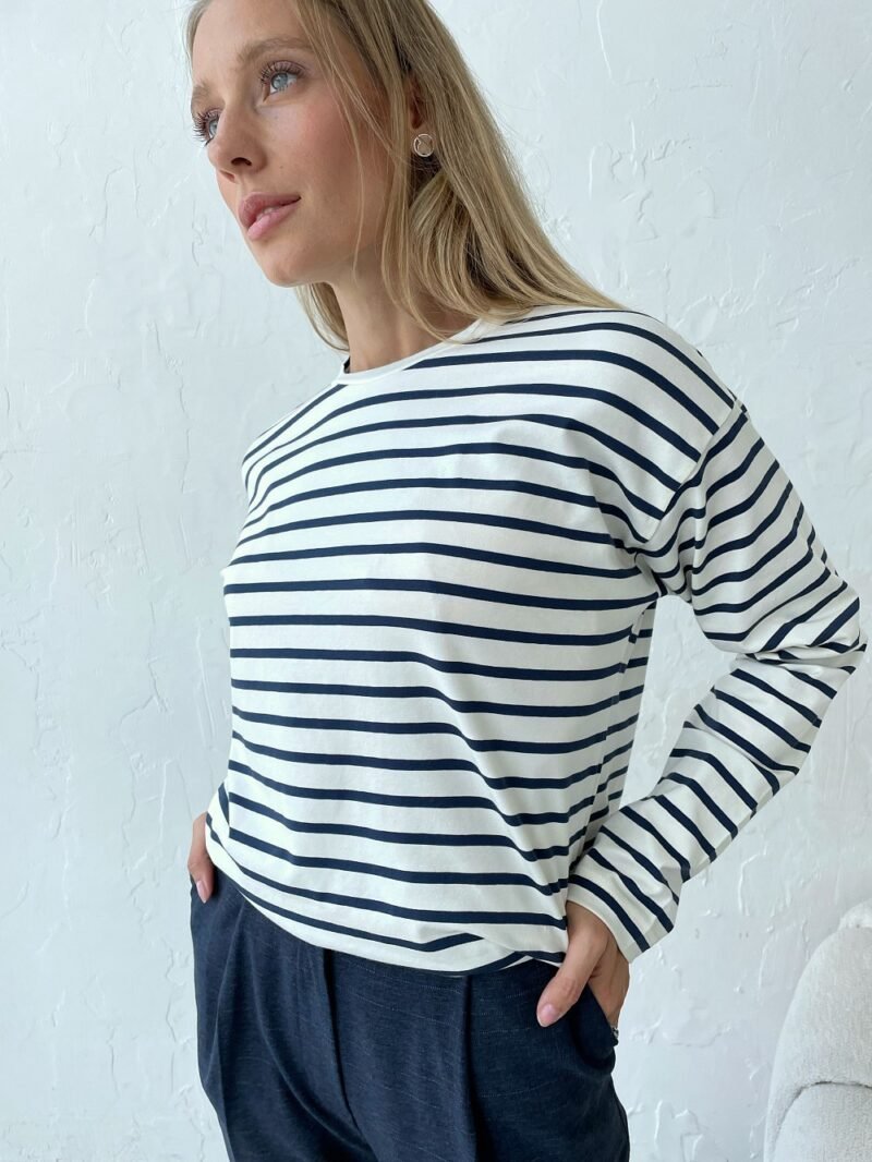 Striped Top With Round Neck - Image 14