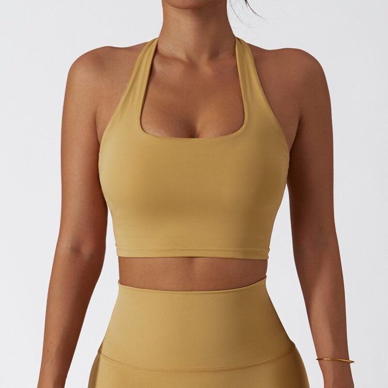 Quick Dry Back Halter Neck Sports Bra - Image 3